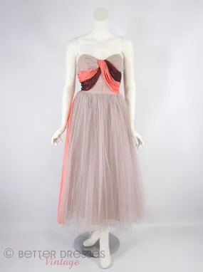 40s/50s Tulle and Taffeta Gown - sm