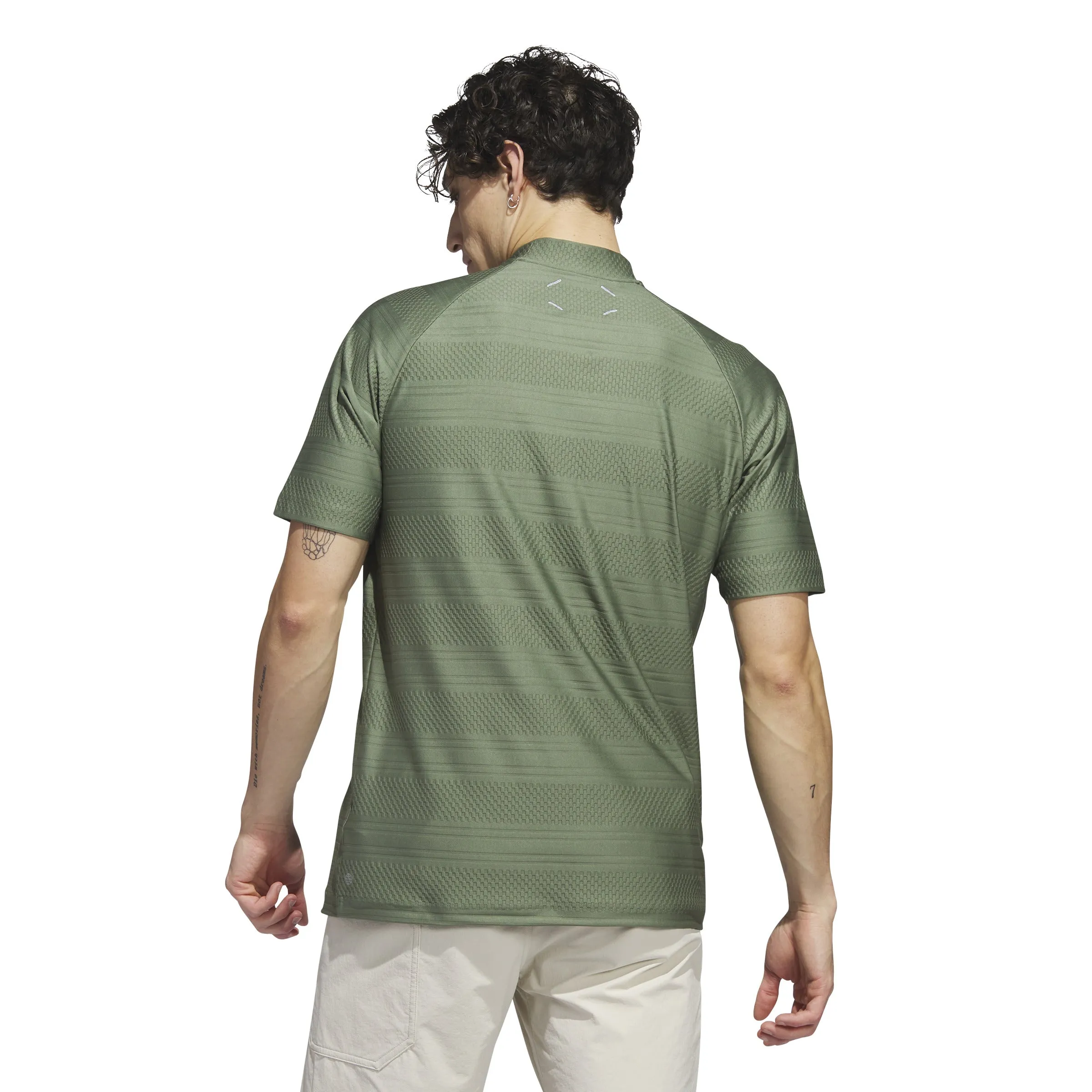 adidas Golf Shirt - adicross Mock Neck Polo - Natural Green SS23