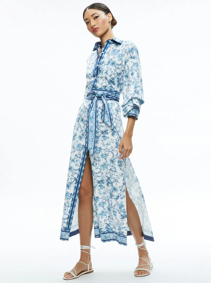 Alice   Olivia - Tanika Button Down Maxi Dress - Je L’adore Spring Sky