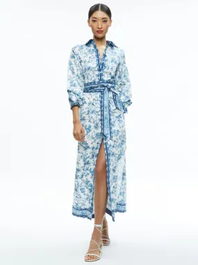 Alice   Olivia - Tanika Button Down Maxi Dress - Je L’adore Spring Sky