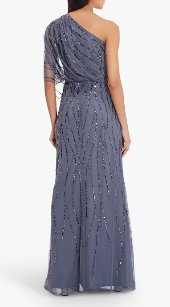 Art Deco Shoulder Gown Blue