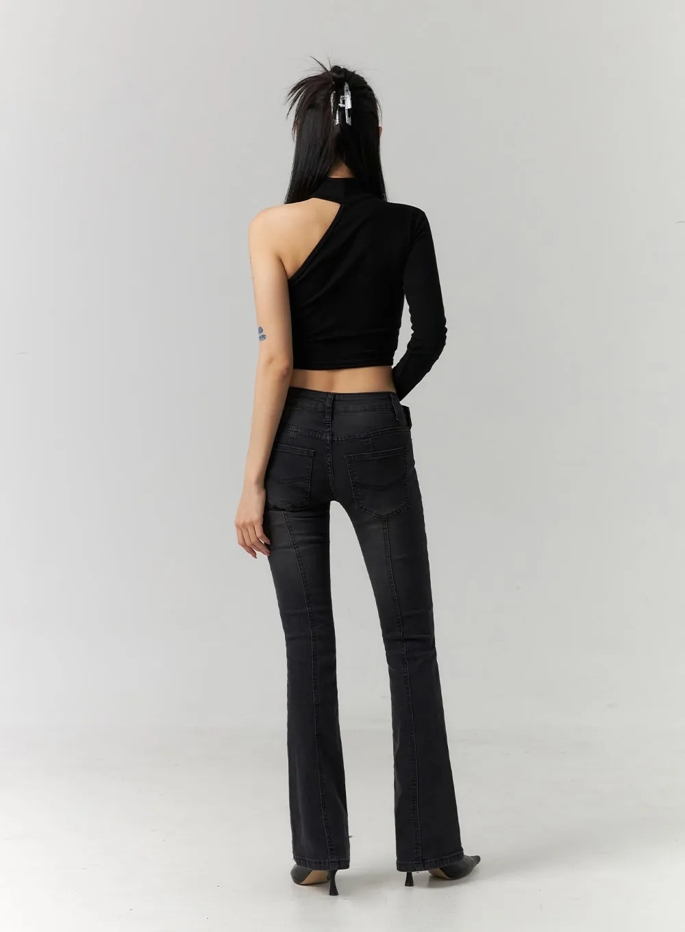 Asymmetric One Shoulder Crop Tee CD308