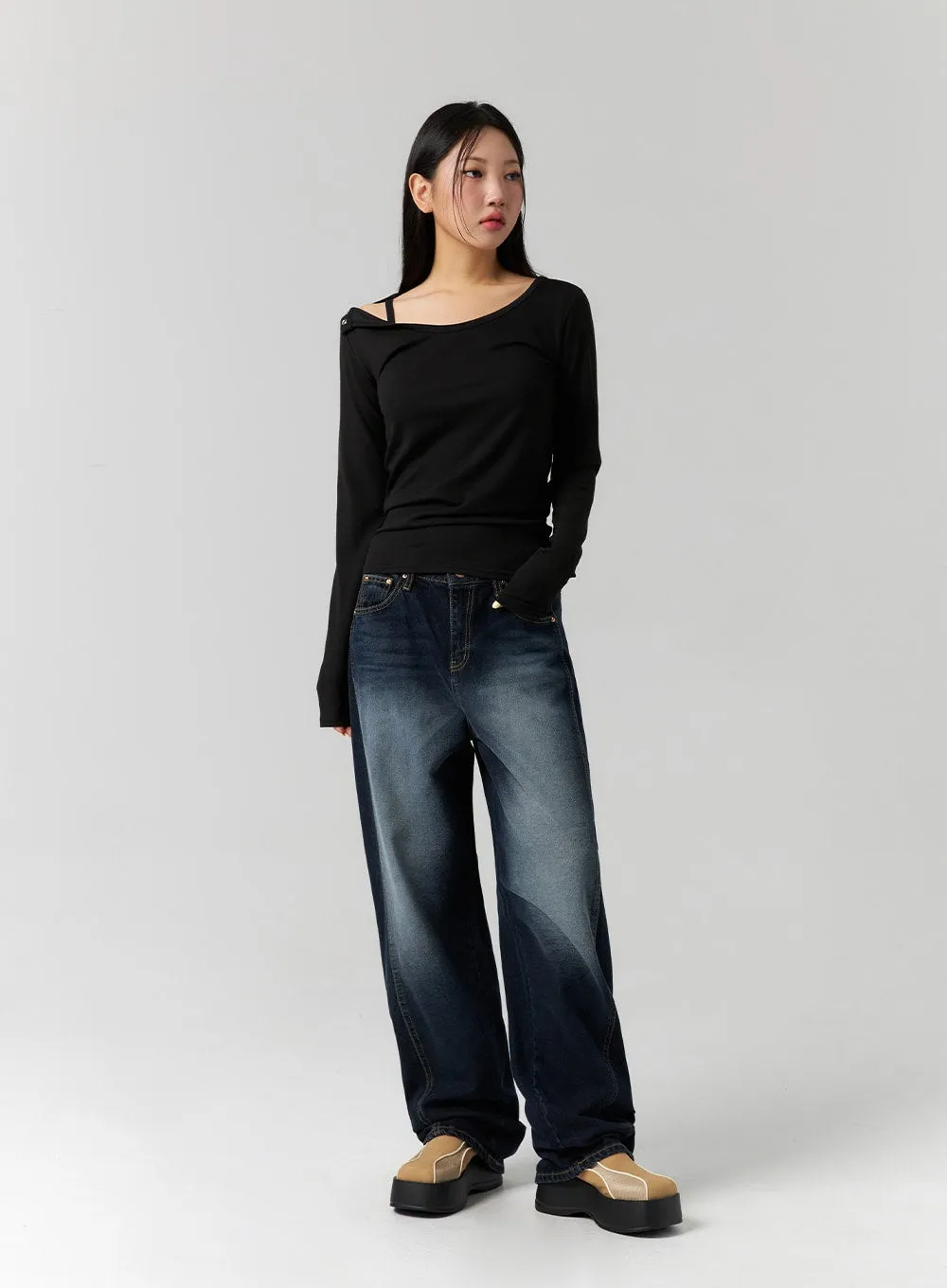 Asymmetrical Shoulder Top CS312