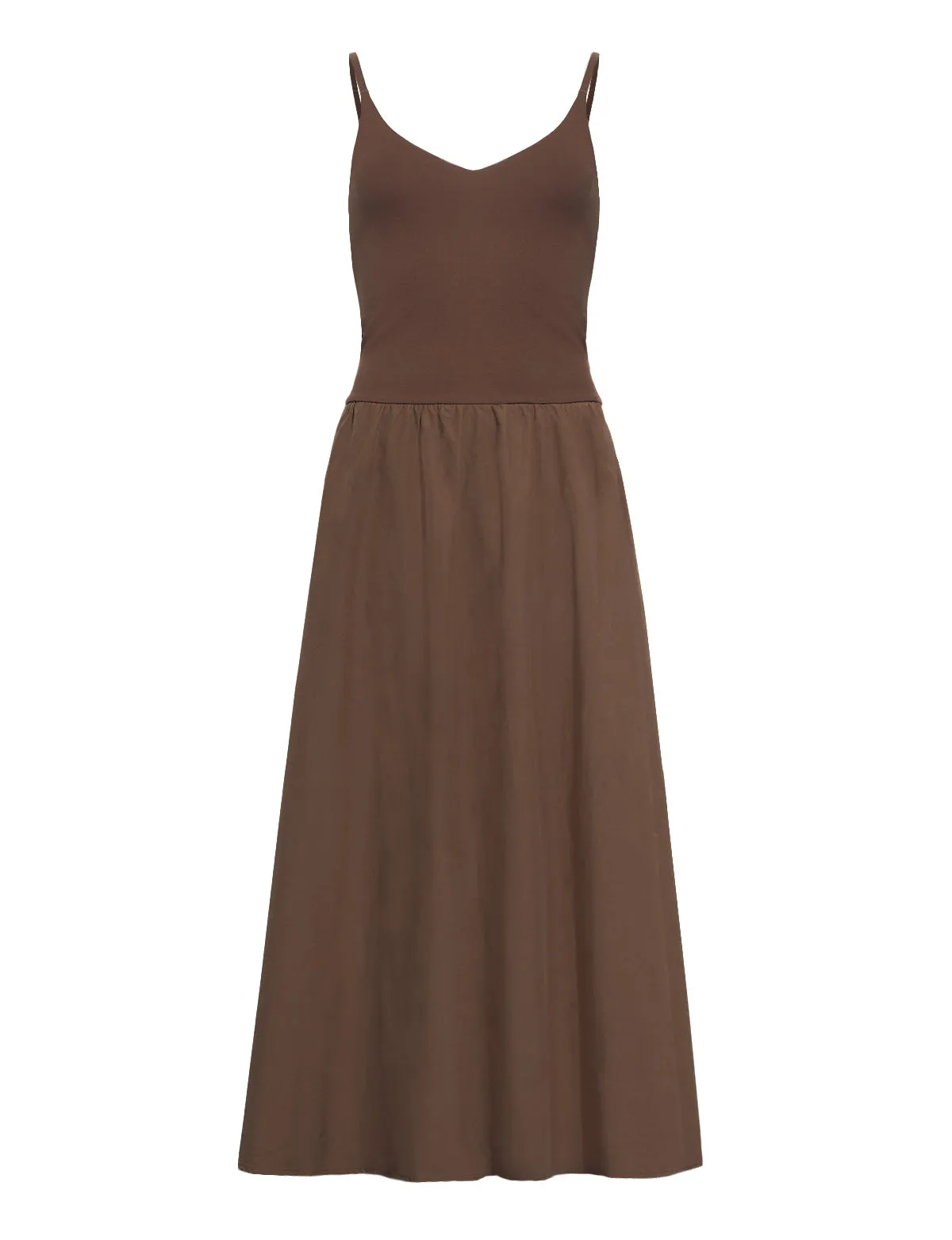 Bea Combination Maxi Dress in Brown