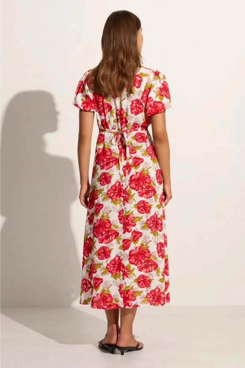 BELLAVISTA MIDI DRESS-ISADORA FLORAL RED