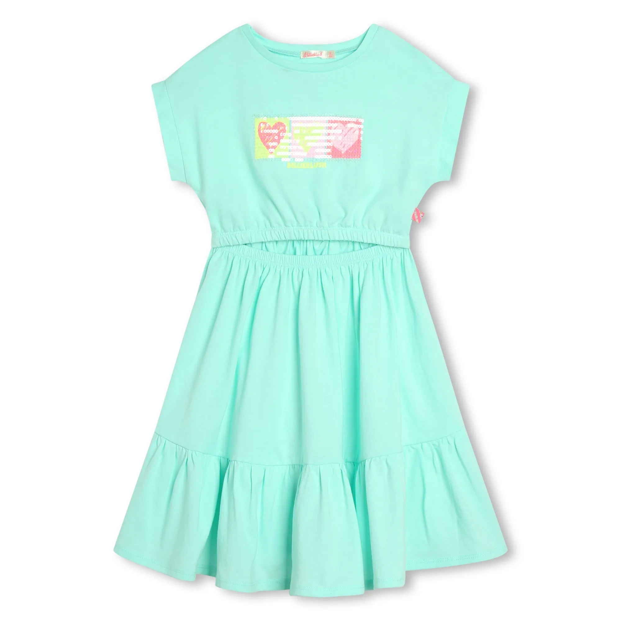 Billieblush Girls Aqua Blue Heart Dress