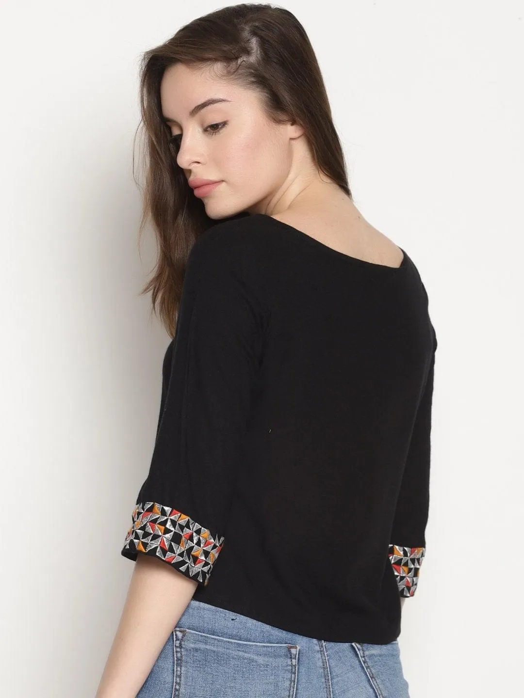 Black Embroidered Top