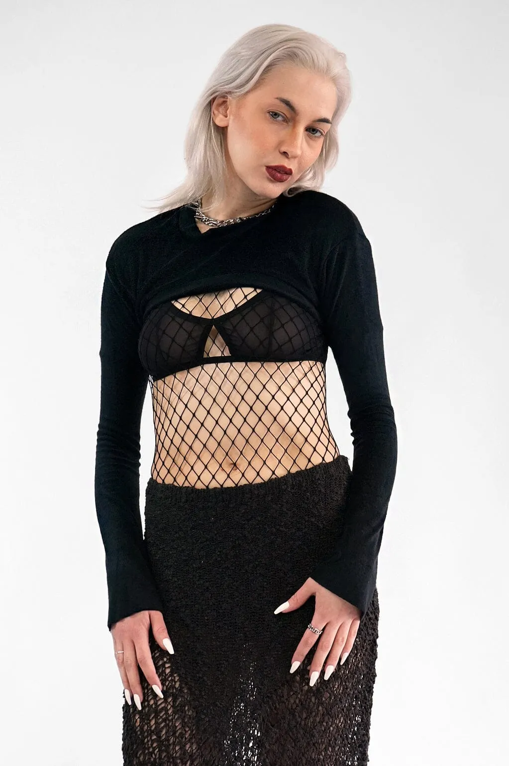 Black Velour Shrug