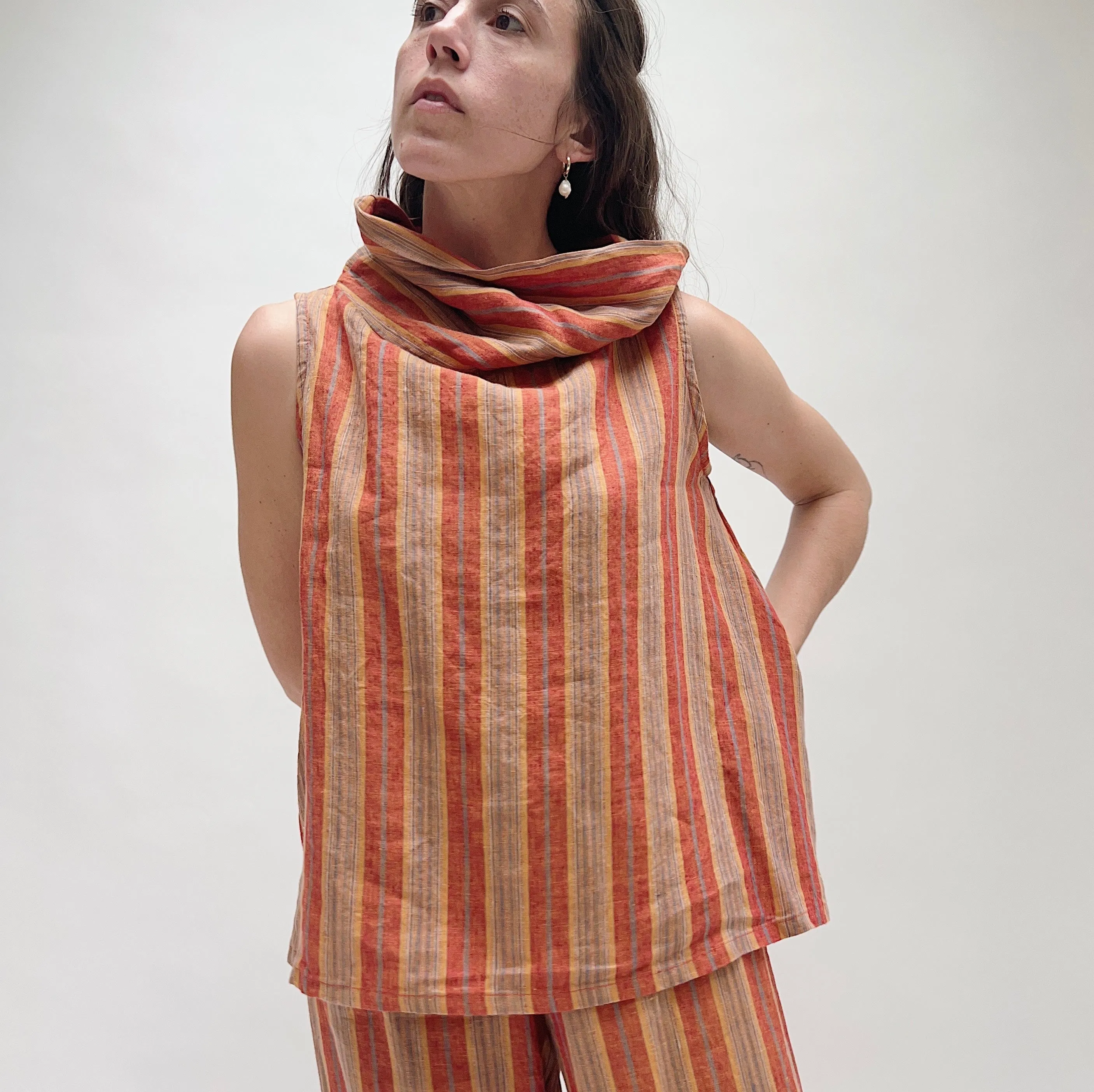 Bryn Walker | Etta Cowl Neck Top in Madrid Stripe