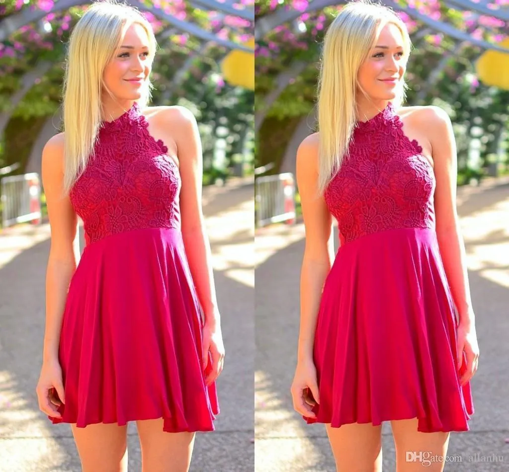 Chiffon Lace Homecoming Dress Cheap Party Homecoming Dress ER093