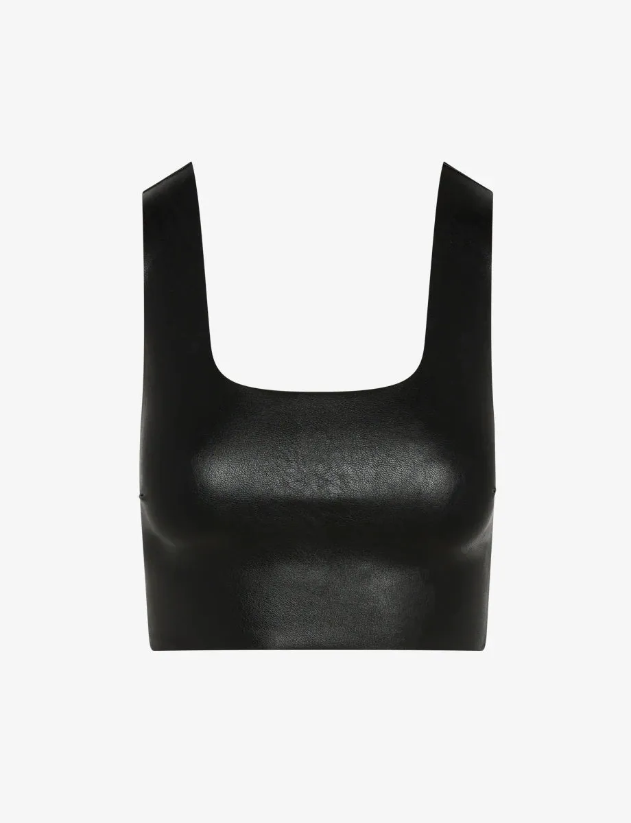 COMMANDO Faux Leather Crop Top