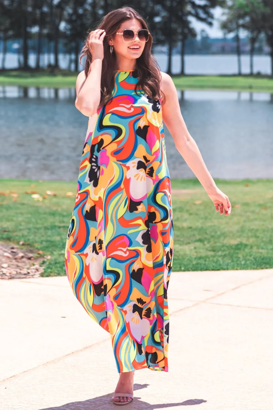 Cozumel Abstract Maxi Dress