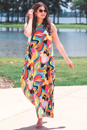 Cozumel Abstract Maxi Dress