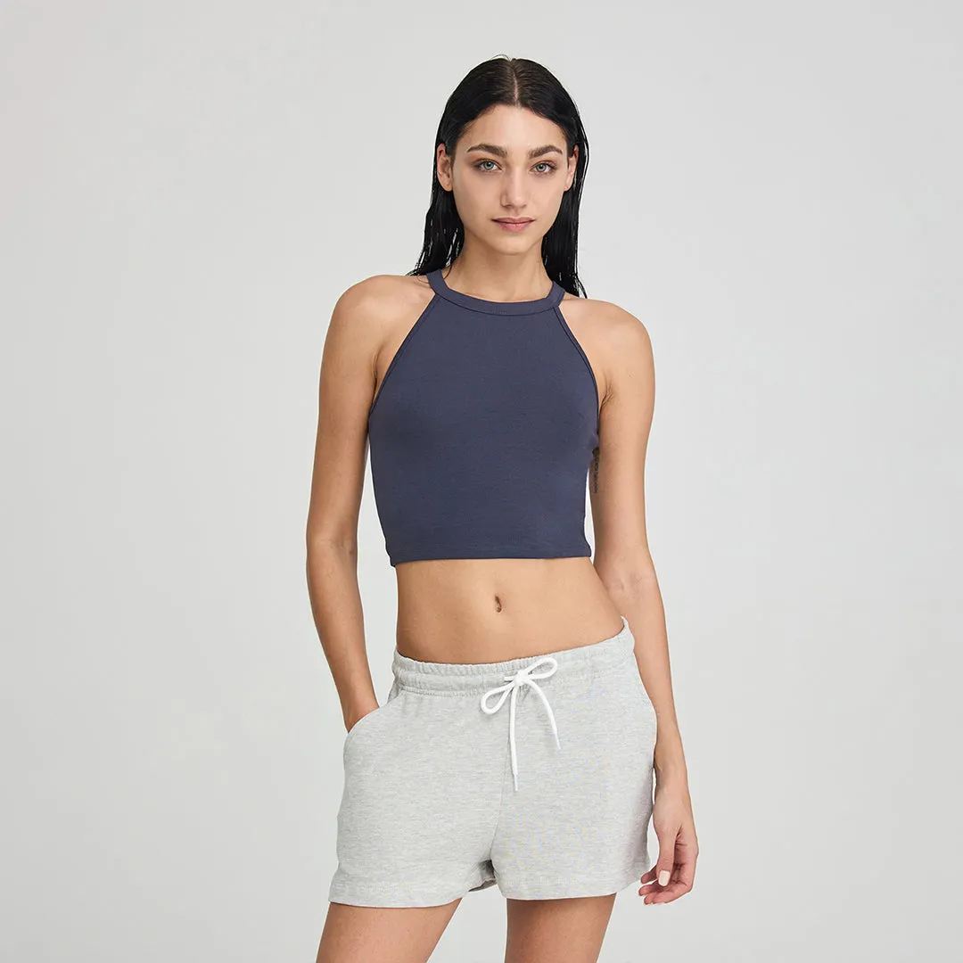 Crew Neck Short Sleeve Cropped T-Shirt