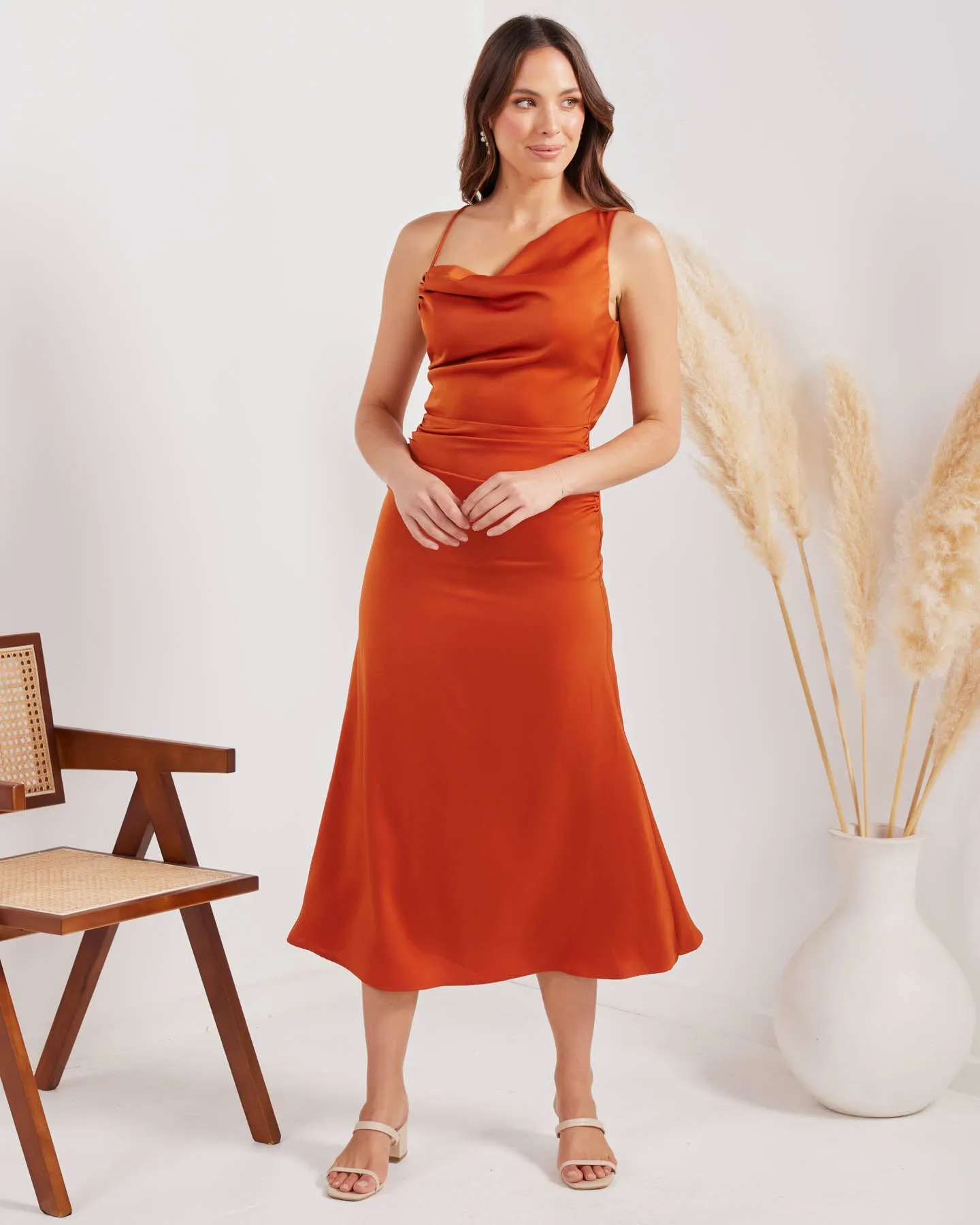 Daphne Dress-Rust