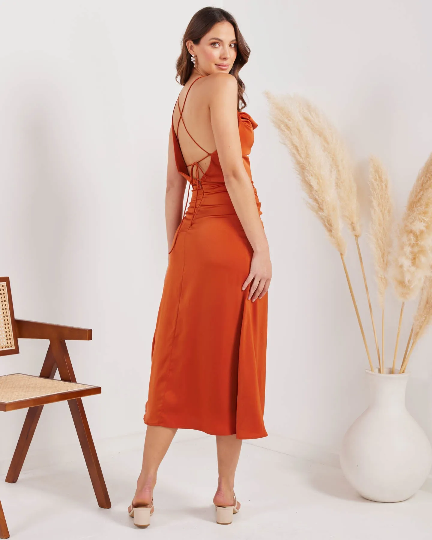 Daphne Dress-Rust