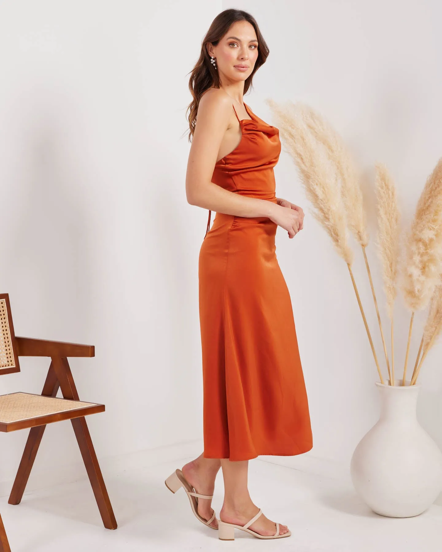 Daphne Dress-Rust