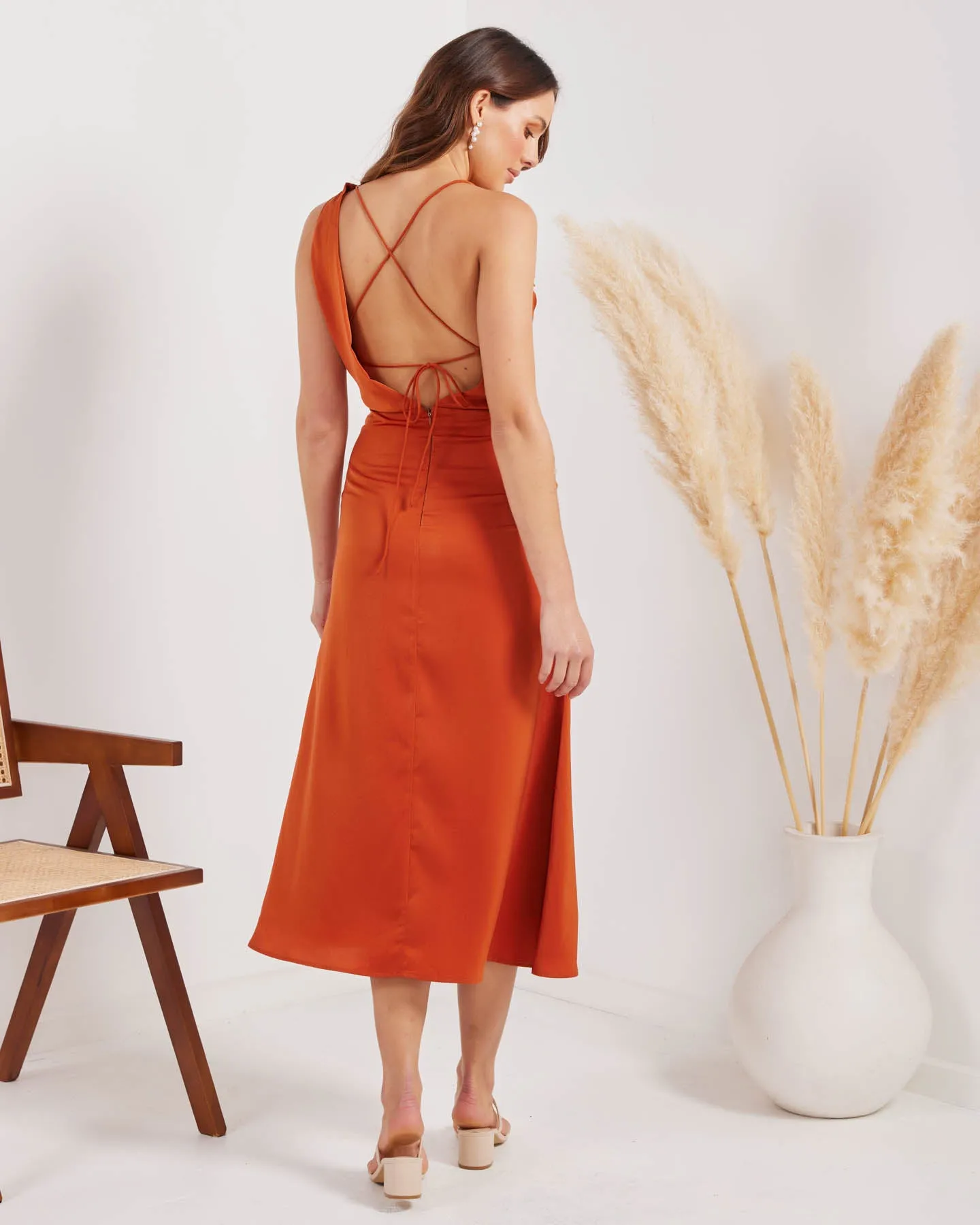 Daphne Dress-Rust