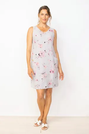 Easy Linen Parisian Floral Pocket Dress