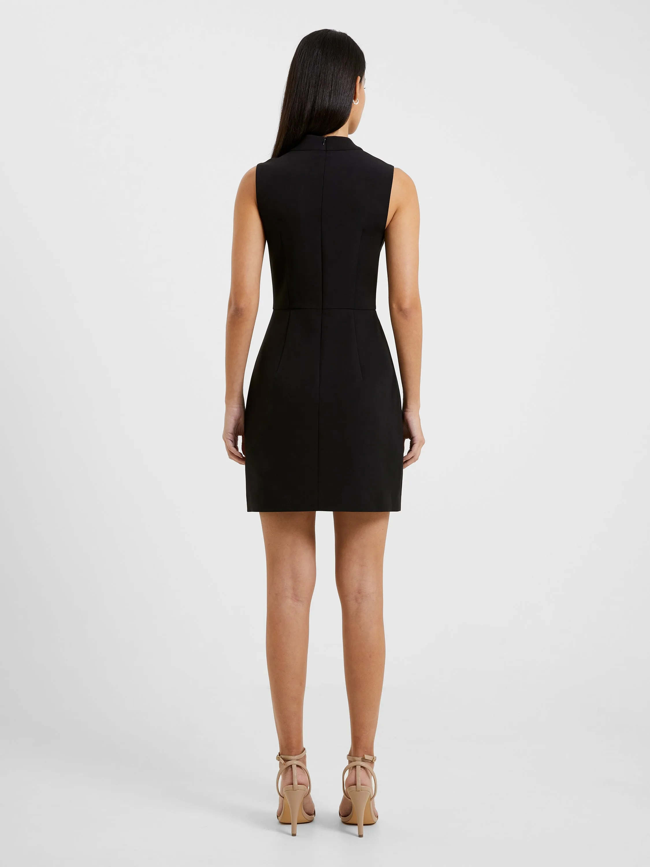 Echo Crepe Mock Neck Mini Dress