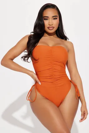 Eloise Ruched 1 Piece Swimsuit - Rust