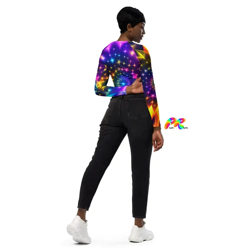 Exotic Neon Long Sleeve Athletic Crop Top