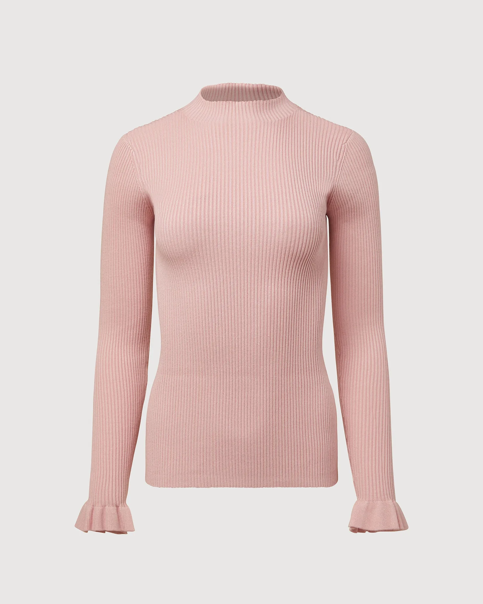 Flare Sleeve Mock Neck Sweater