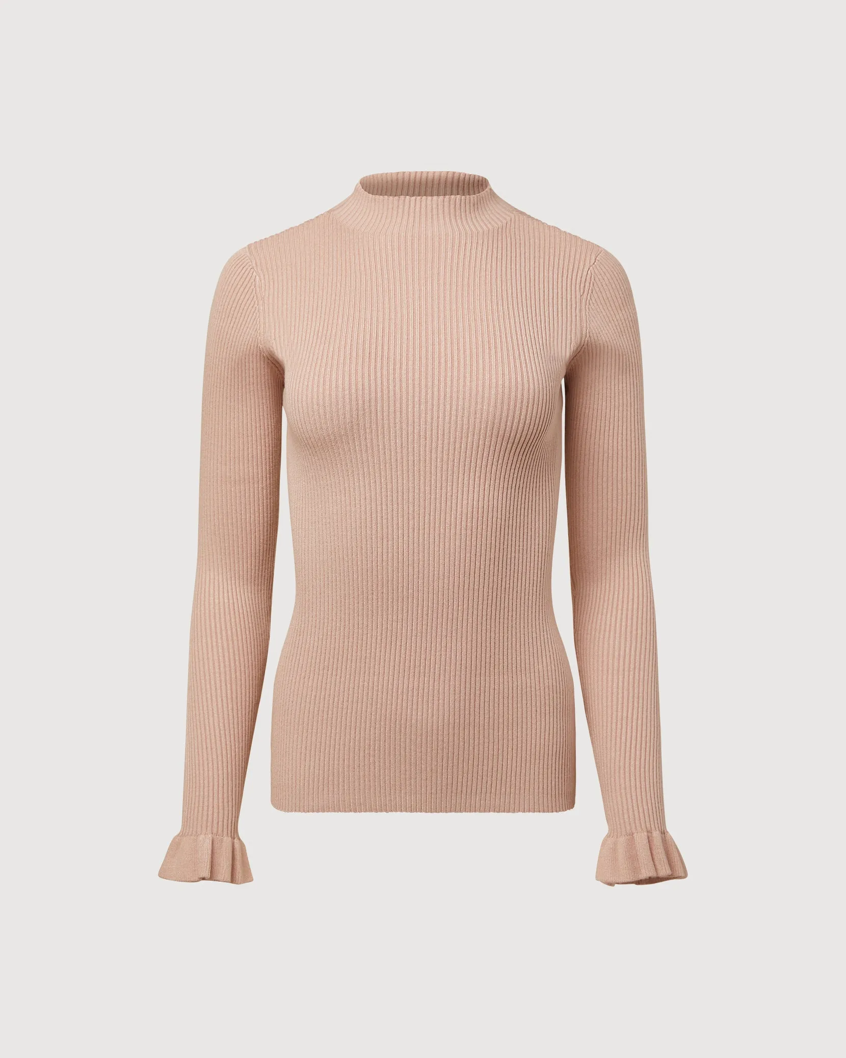 Flare Sleeve Mock Neck Sweater