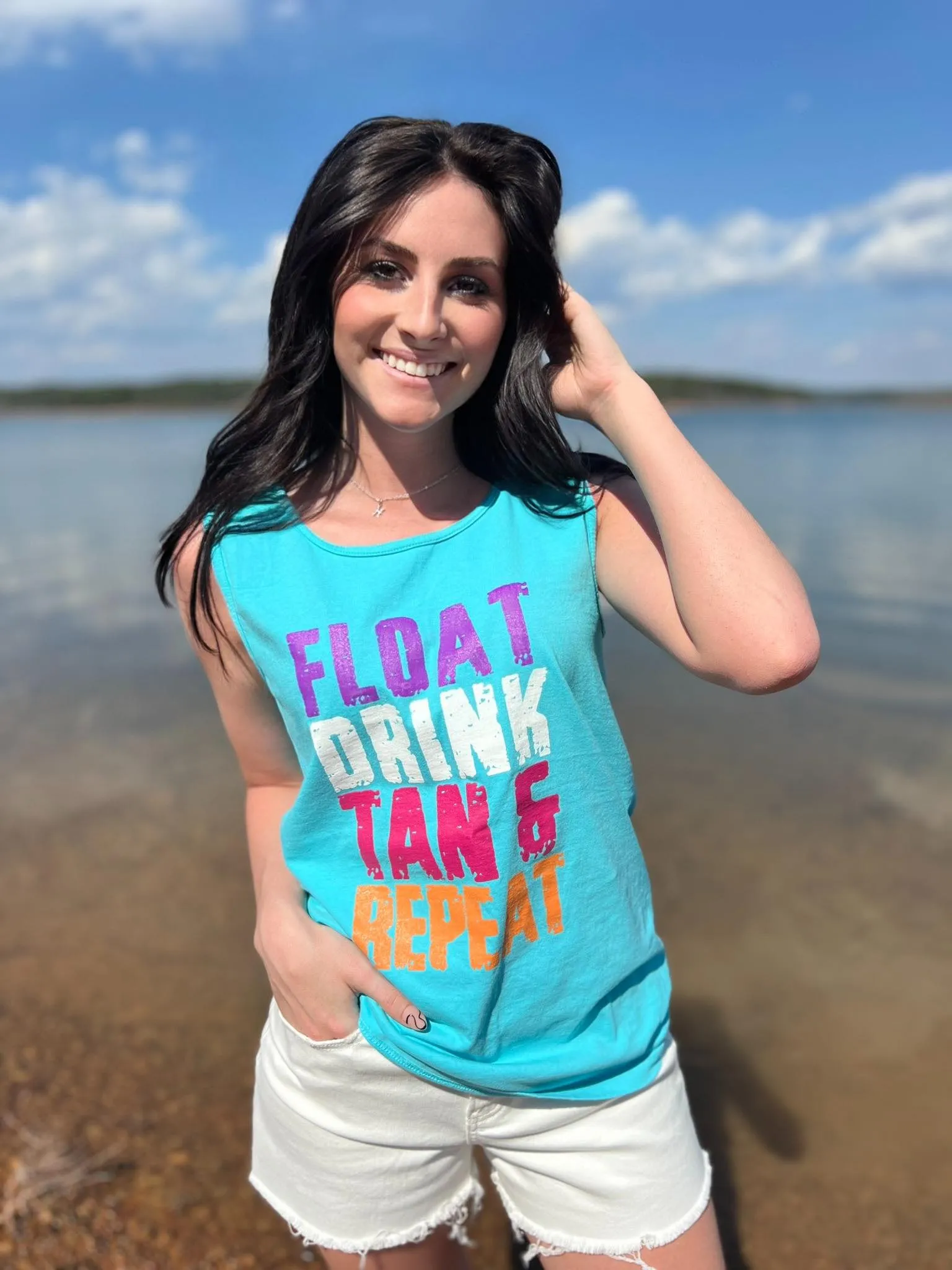 Float Drink Tan Repeat Tank