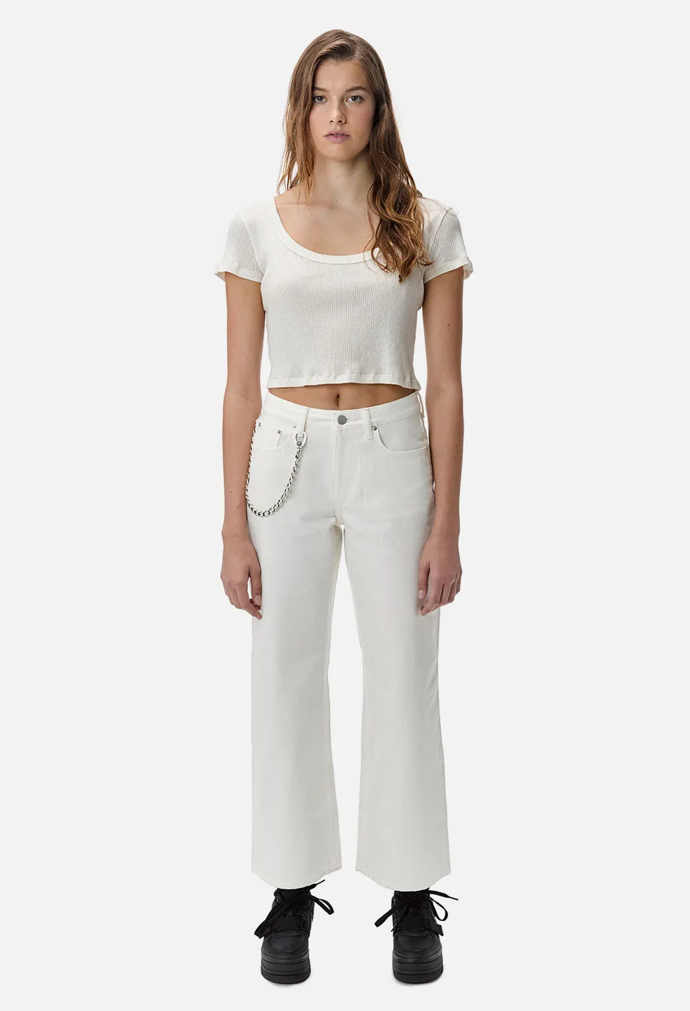 Fuse Cashmere Rib Tee / Ivory