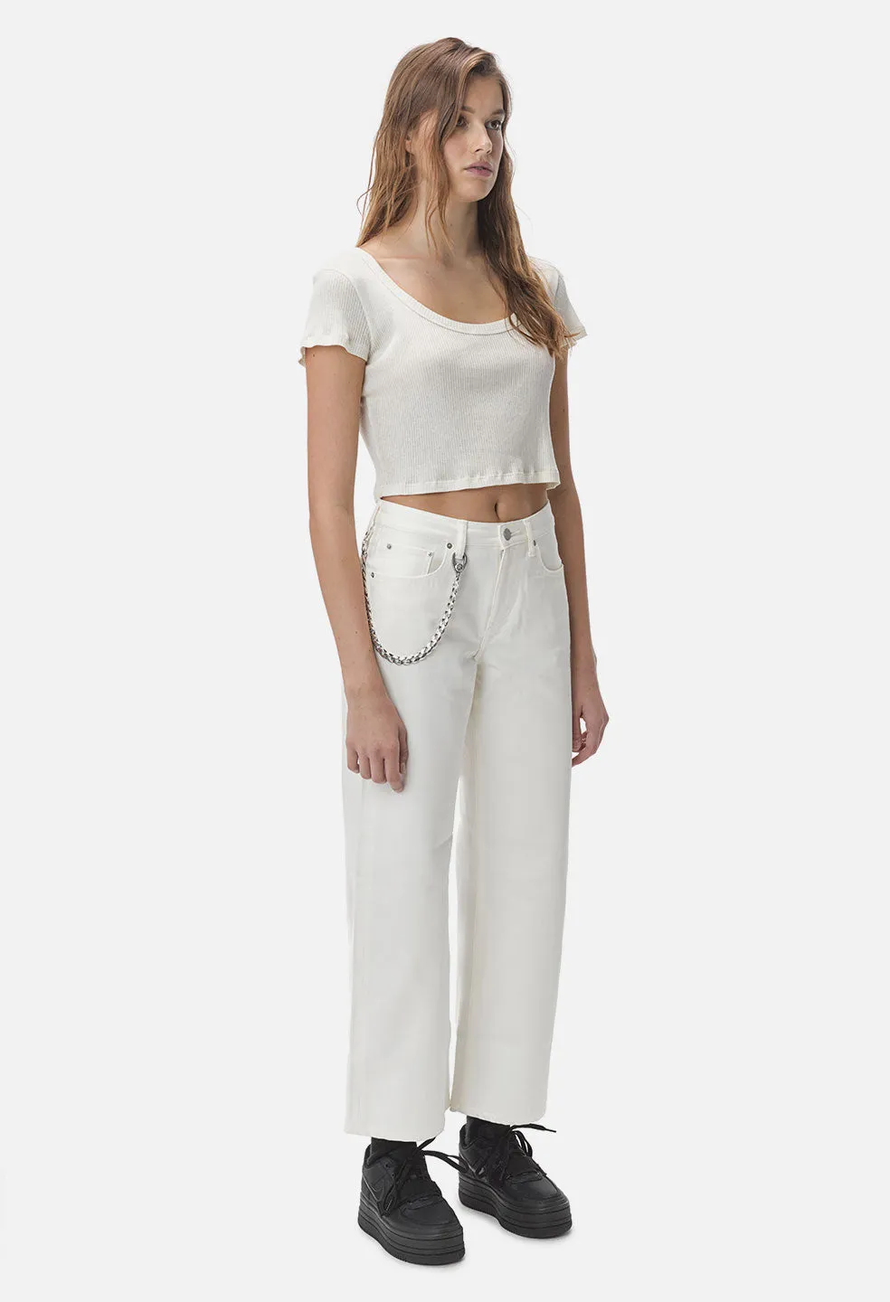 Fuse Cashmere Rib Tee / Ivory