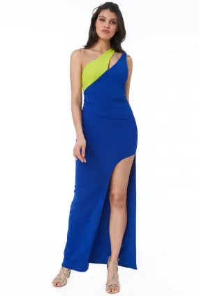 Goddiva Cut Out One Shoulder Maxi Dress