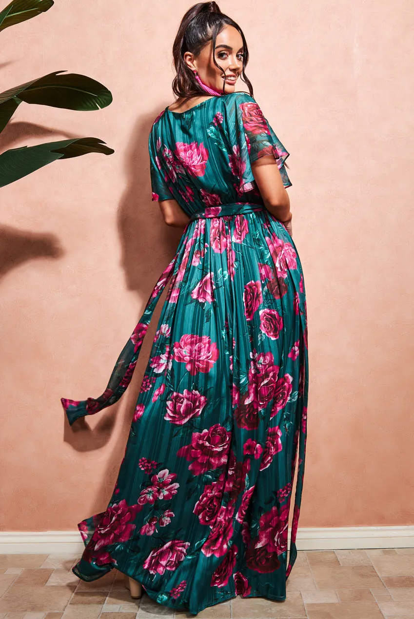 Goddiva Off The Shoulder Wrap Maxi Dress