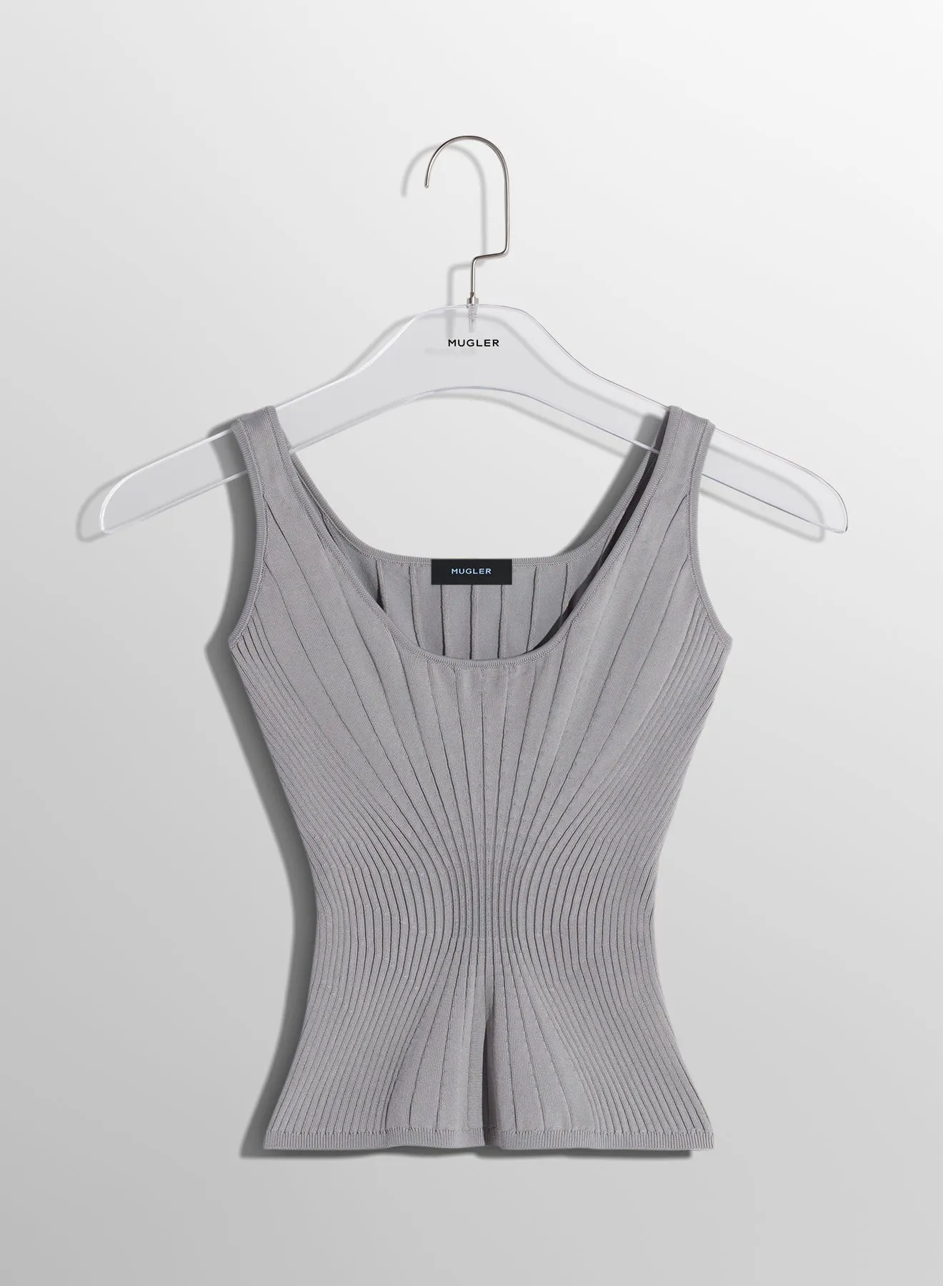 grey sculpting knit tank top