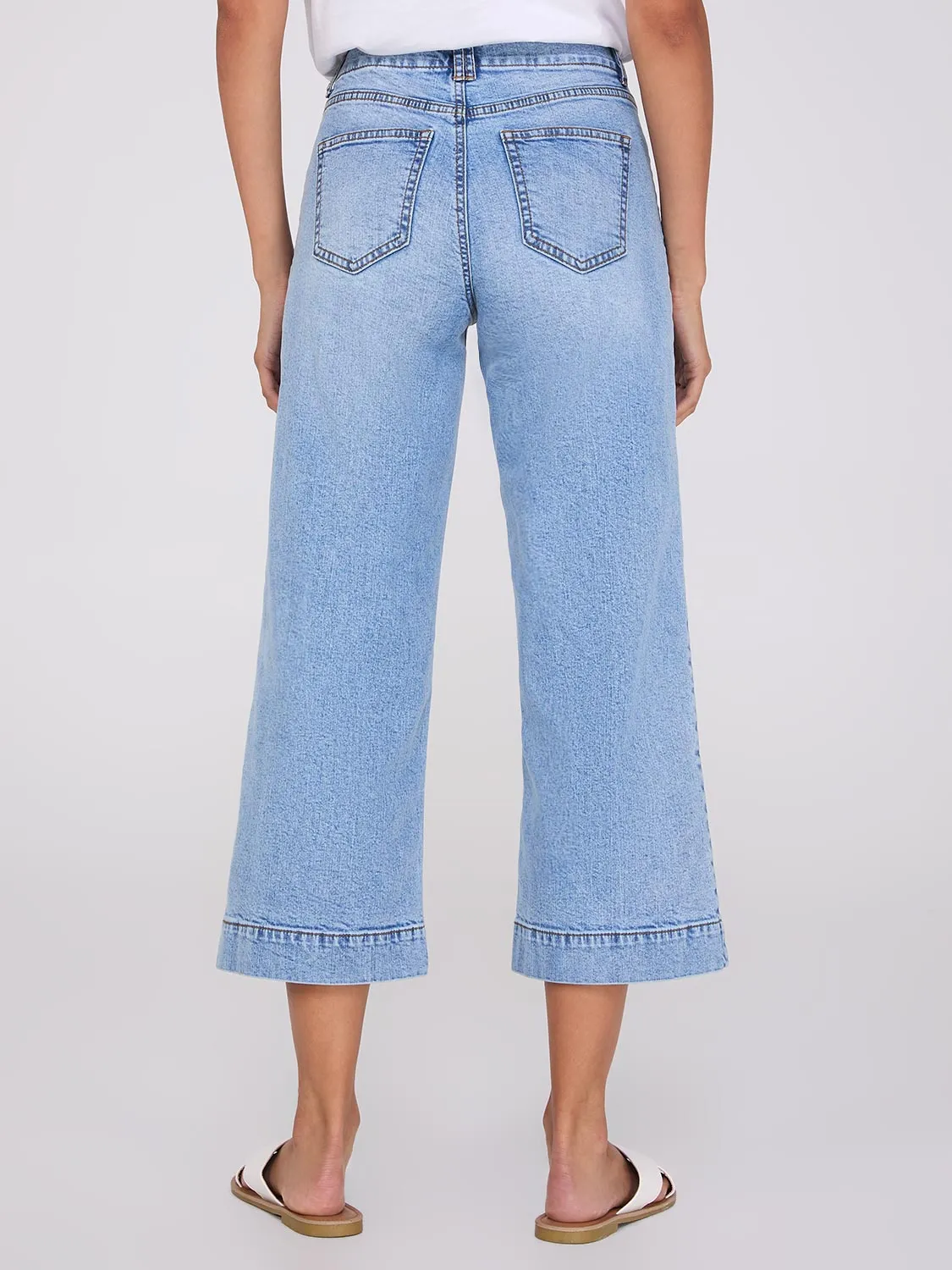 High-Rise Wide Leg Cropped Jeans