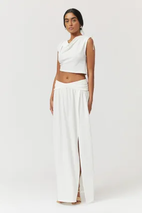 Jacqui Tie Crop Top - White