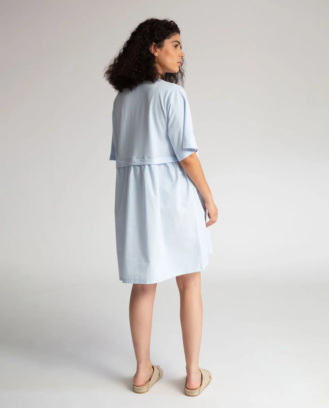 Jaina Organic Cotton Dress In Pale Blue