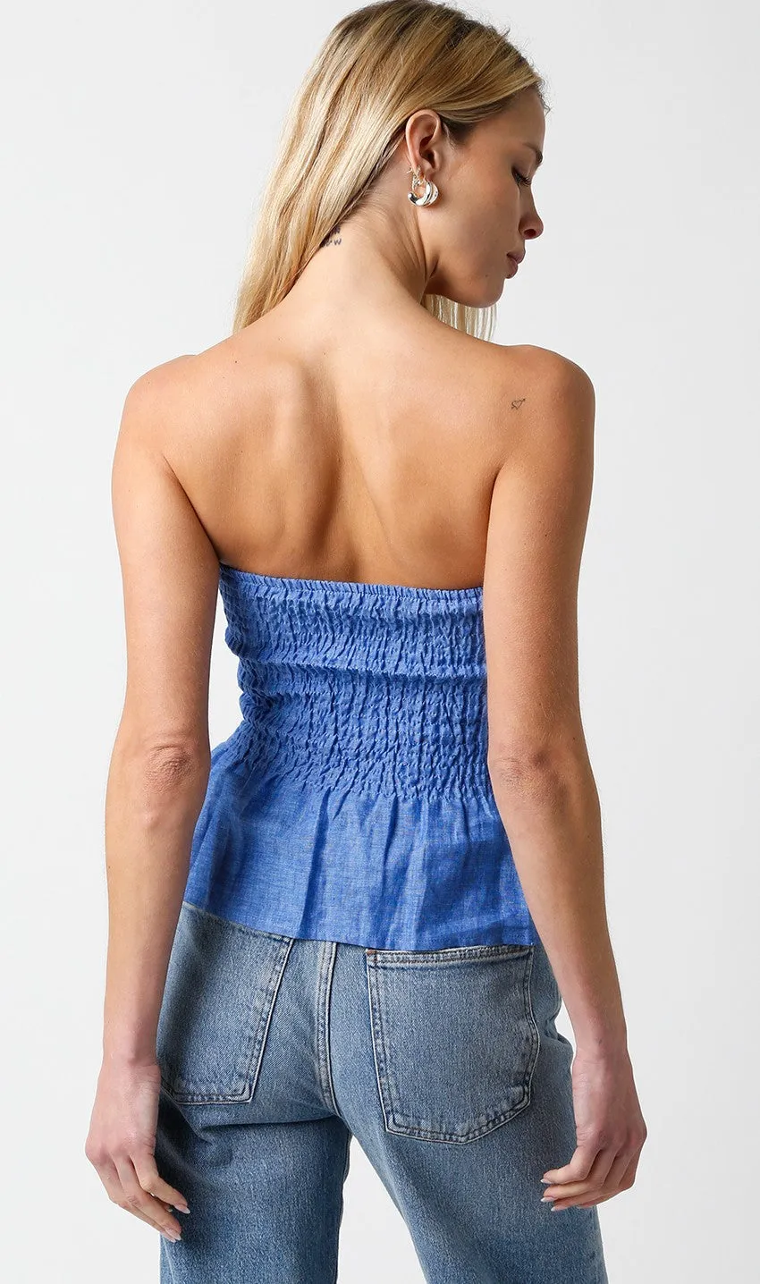 Jenny Linen Strapless Top