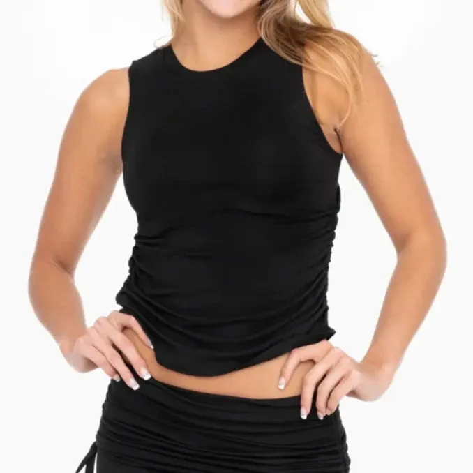 Kelly Ruched Tank - Black