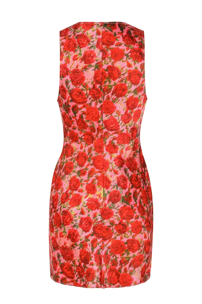 LILA DRESS-ROSE PRINT