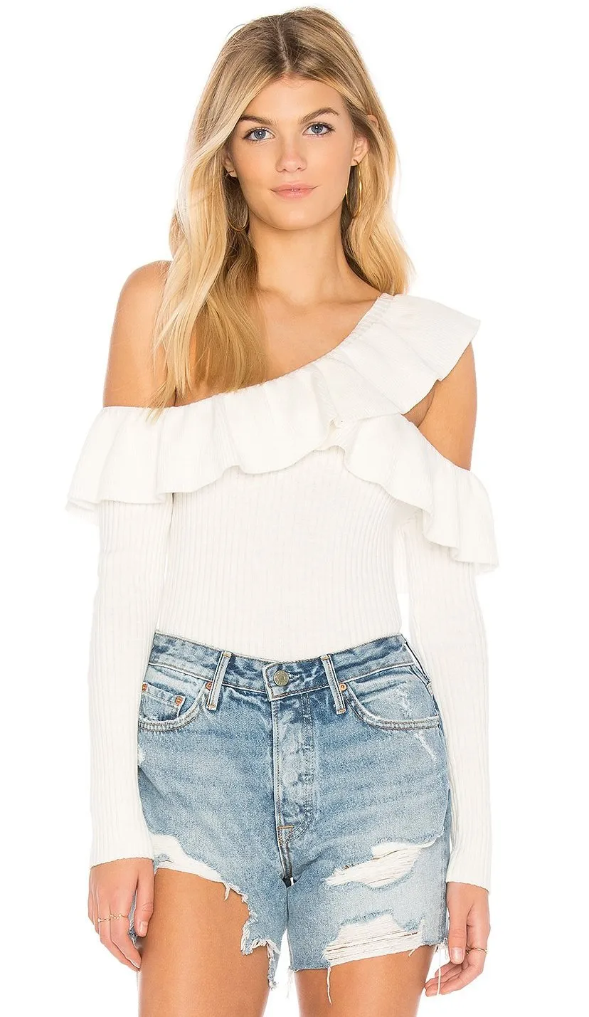 MINKPINK Never Again One Shoulder Knit Top