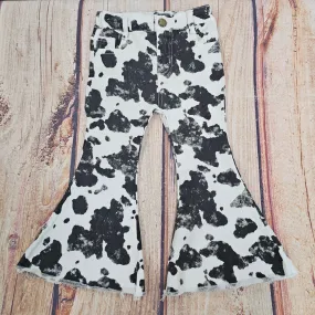 ML KIDS COW PRINT FLAIR JEANS