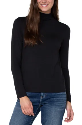 MOCK NECK LONG SLEEVE KNIT TOP