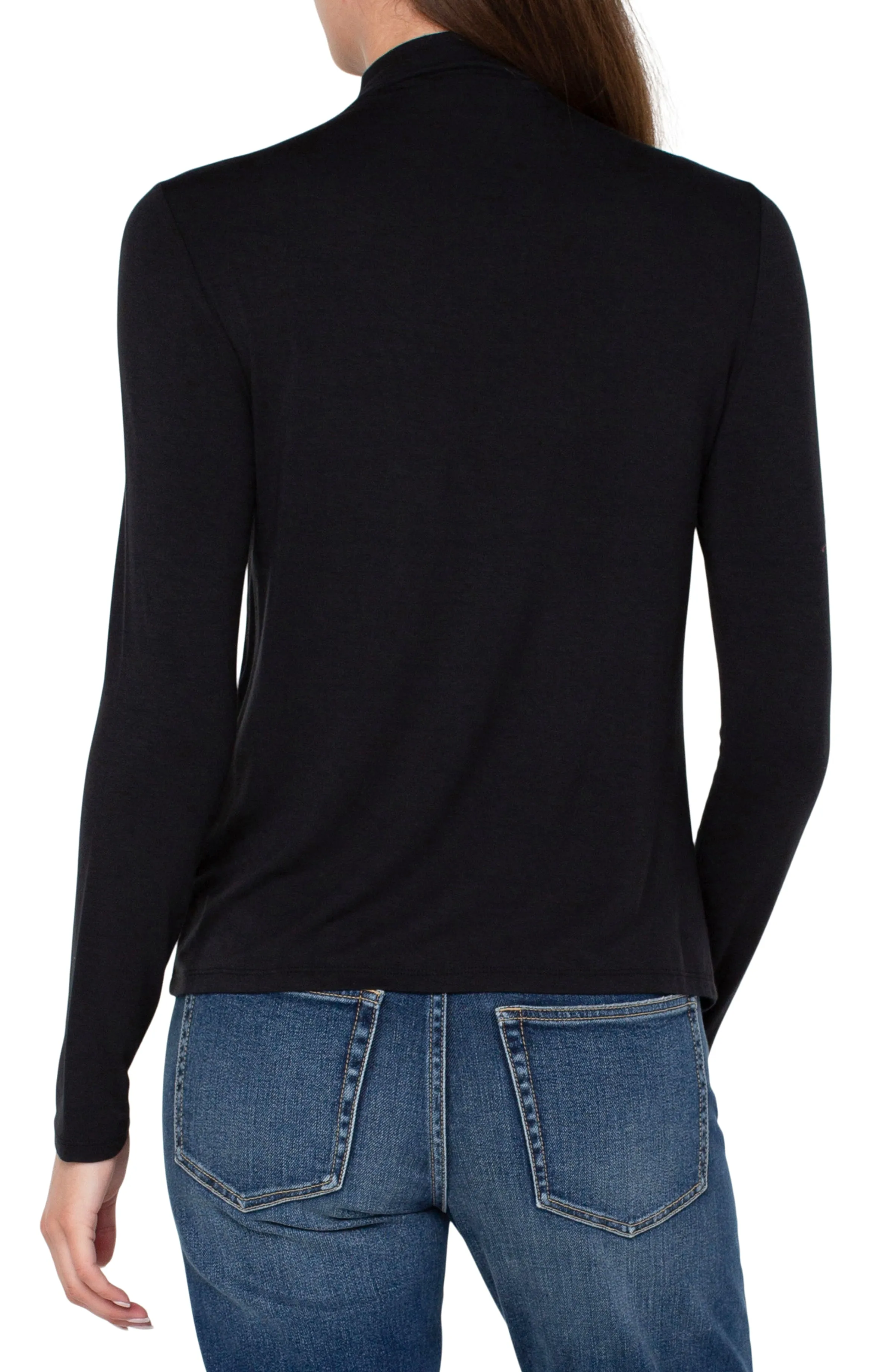 MOCK NECK LONG SLEEVE KNIT TOP