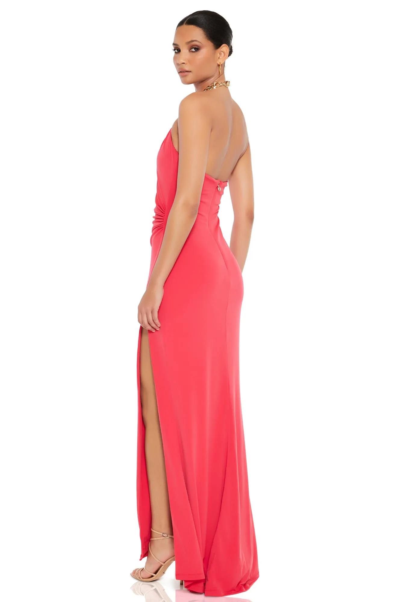 Nookie Captivate Halter Gown - Watermelon