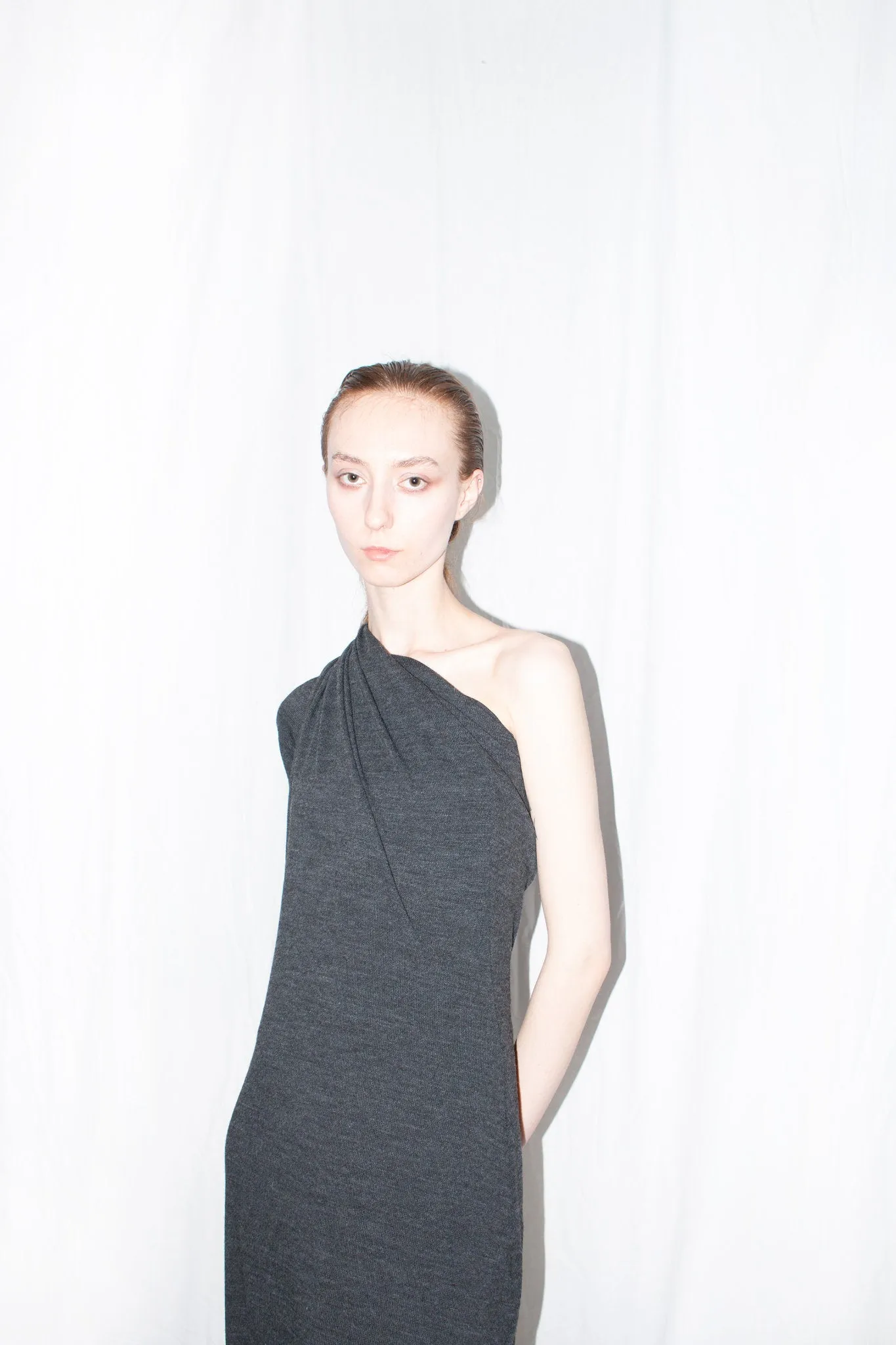 Off-shoulder Wool Jersey Dress