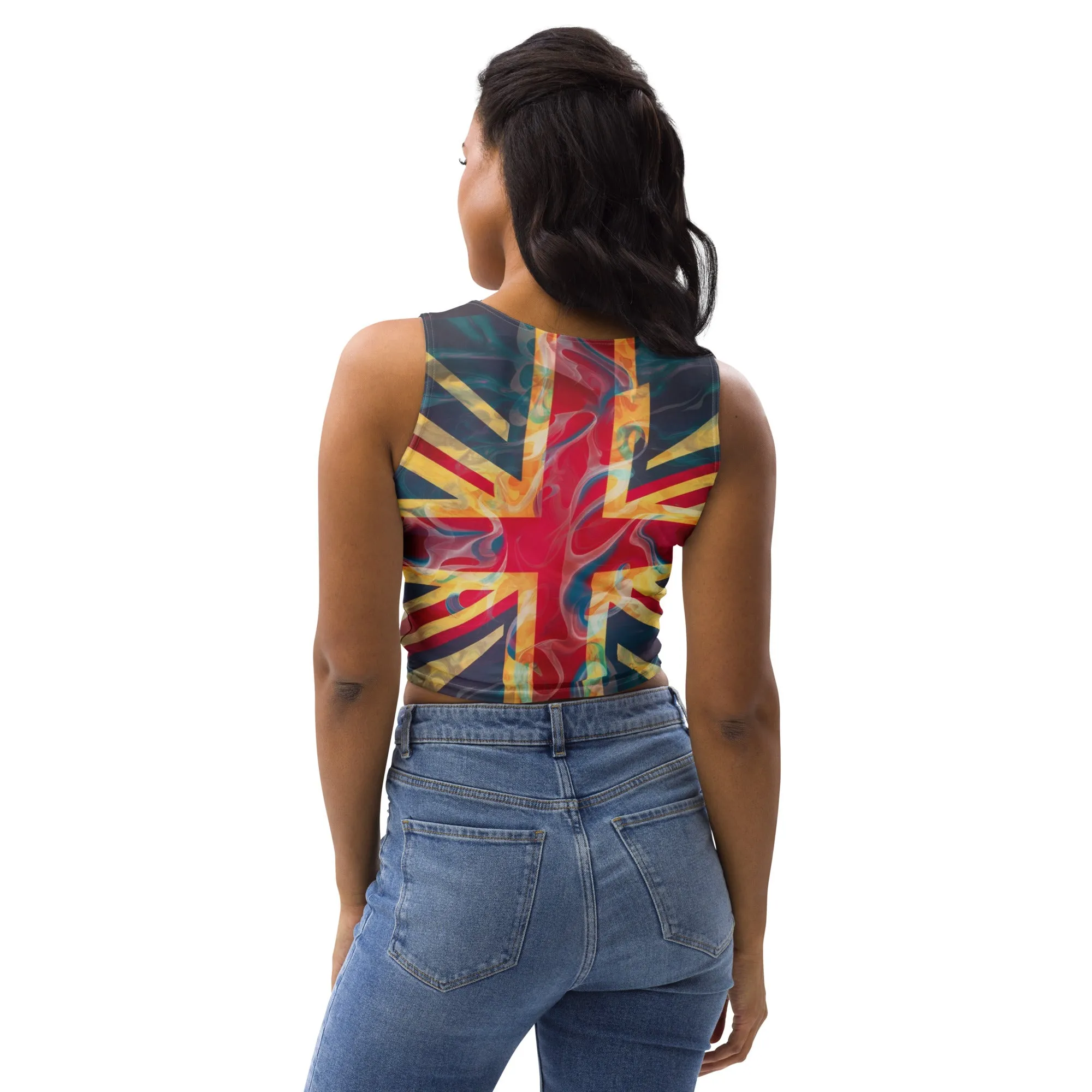 Psychedelic Union Jack Crop Top