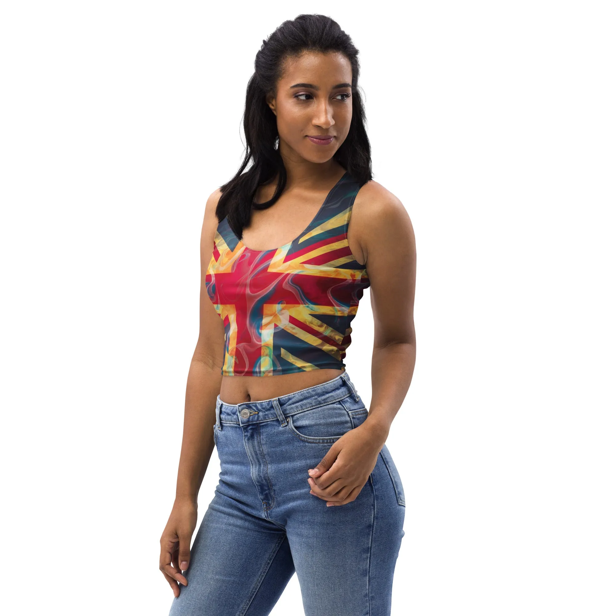 Psychedelic Union Jack Crop Top