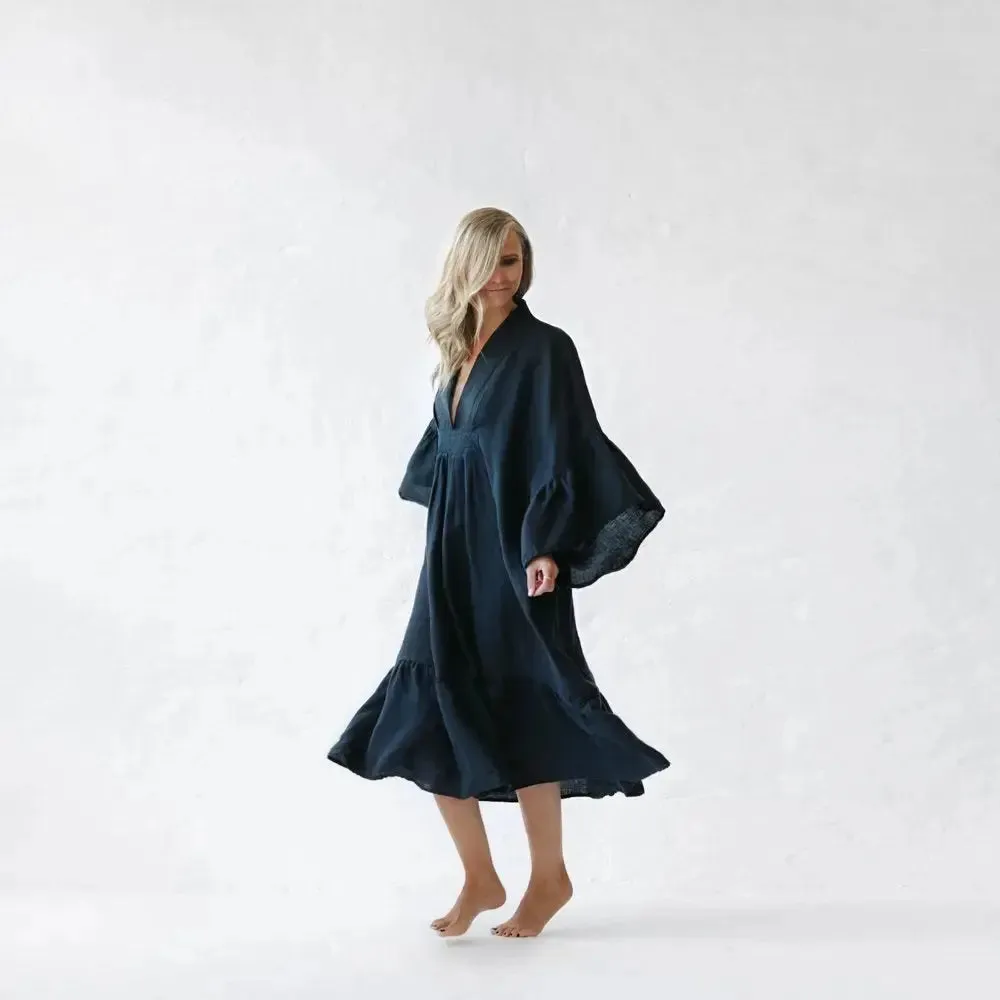 Sea Navy Linen Dress by Seaside Tones