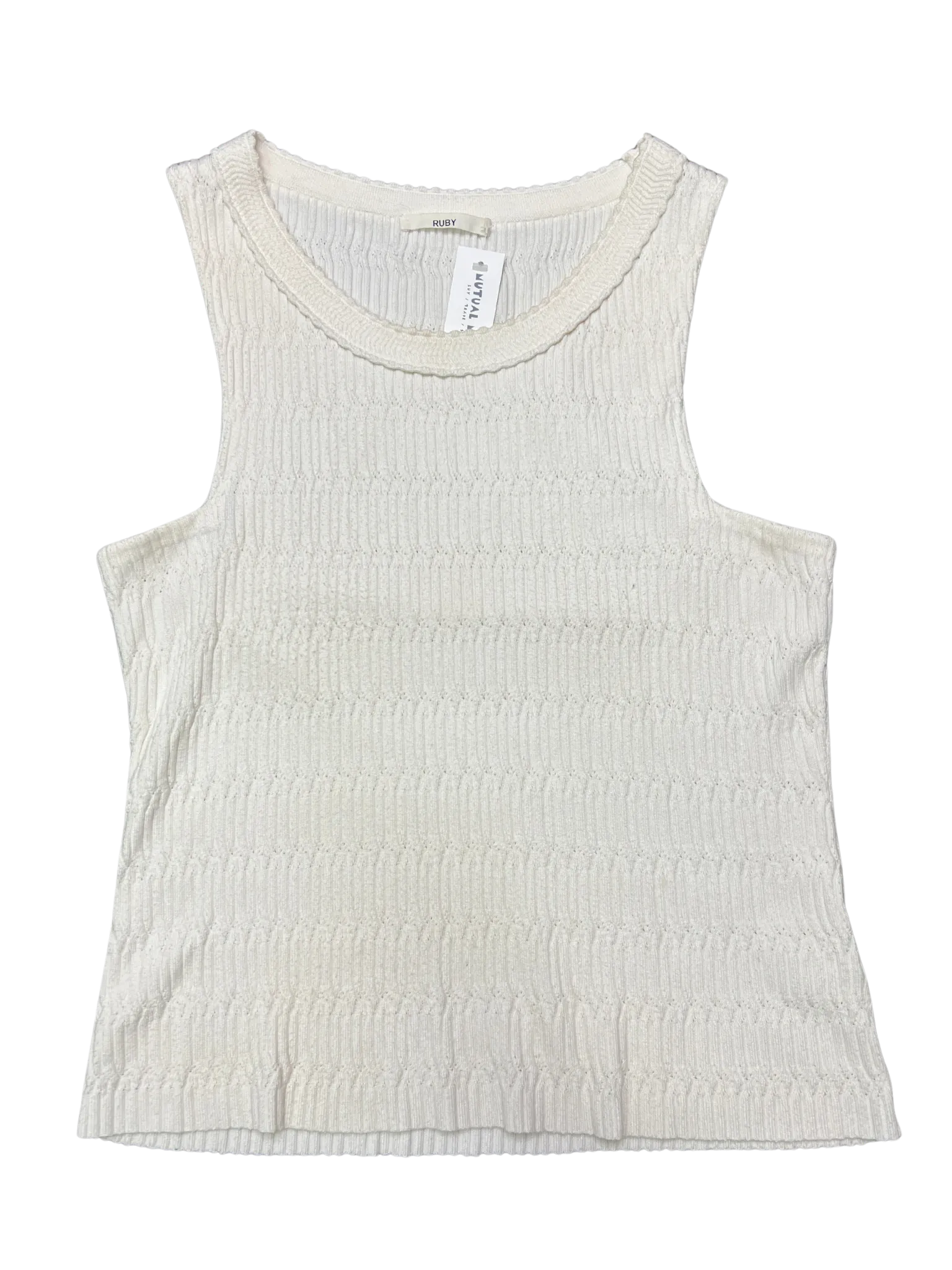 Size 16 - Ruby White Textured Knit Tank Top